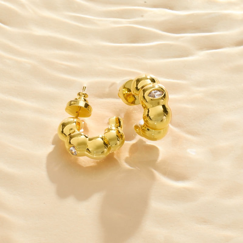 Bubble Half Hoop Earrings